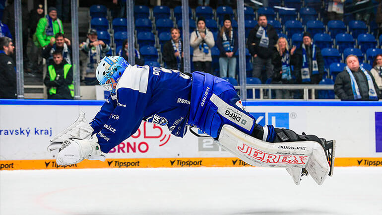 Brankář Michal Postava, HC Kometa, sport, hokej, magazín KULTINO*Brno