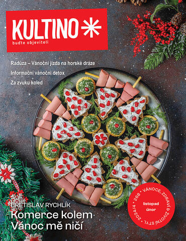 Magazín KULTINO* Brno, titulní strana, titulka, zima, 04/2024